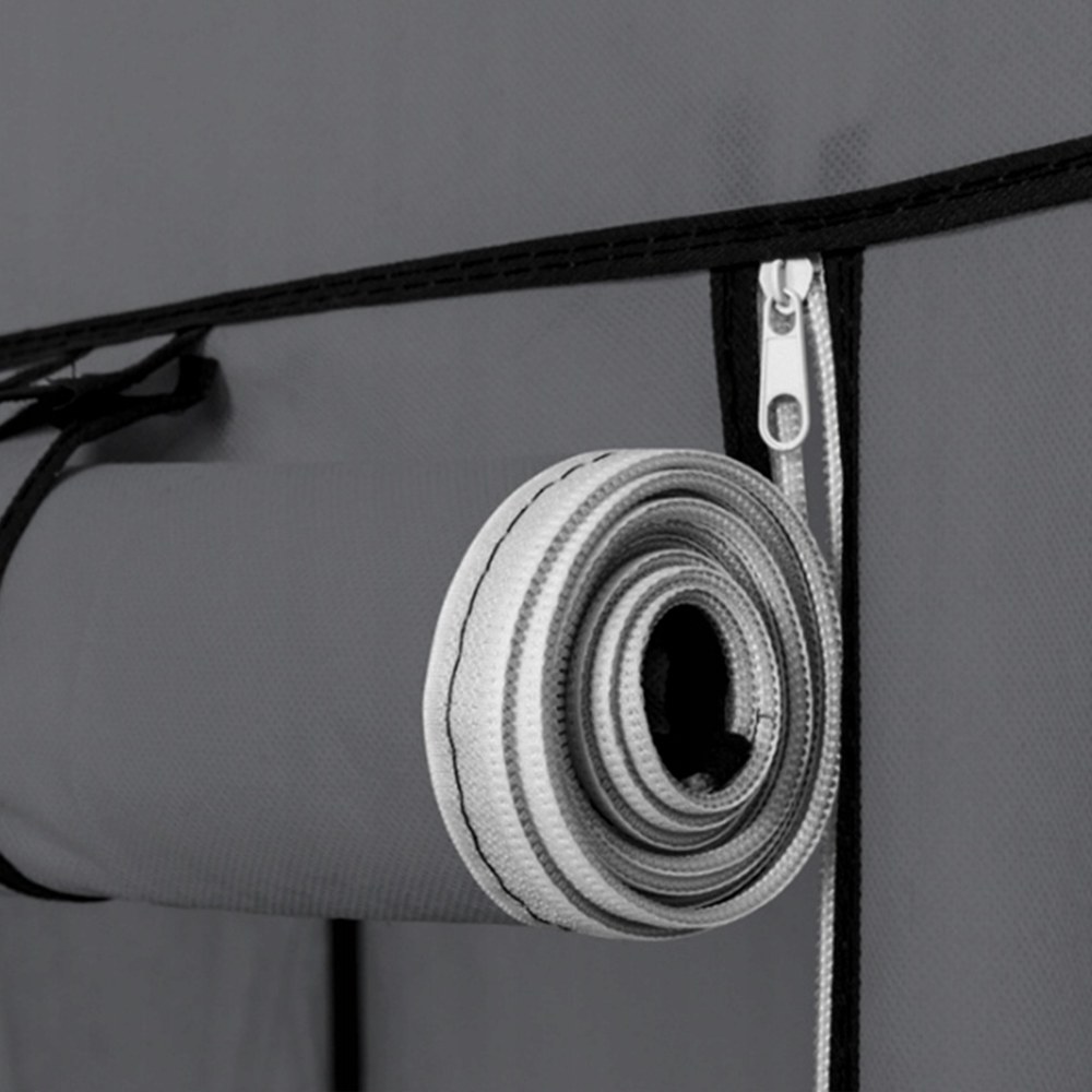 Modularer Textilschrank 170x45x175 cm mit 14 Einlegeböden und 2 Kleiderstangen – geräumiger Garderobenschrank mit Metallrahmen