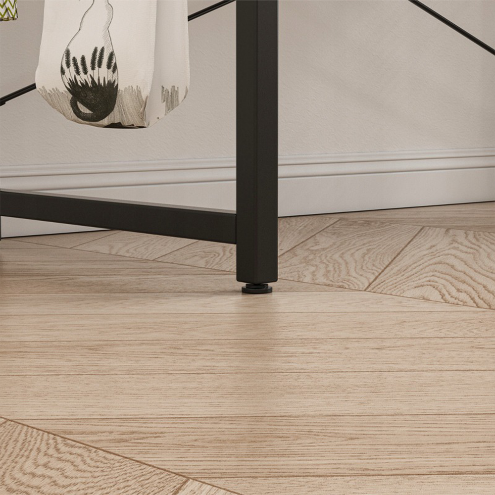 Schreibtisch im Loft-Stil, rustikales Braun – 100x50x70 cm, mit Metallgestell