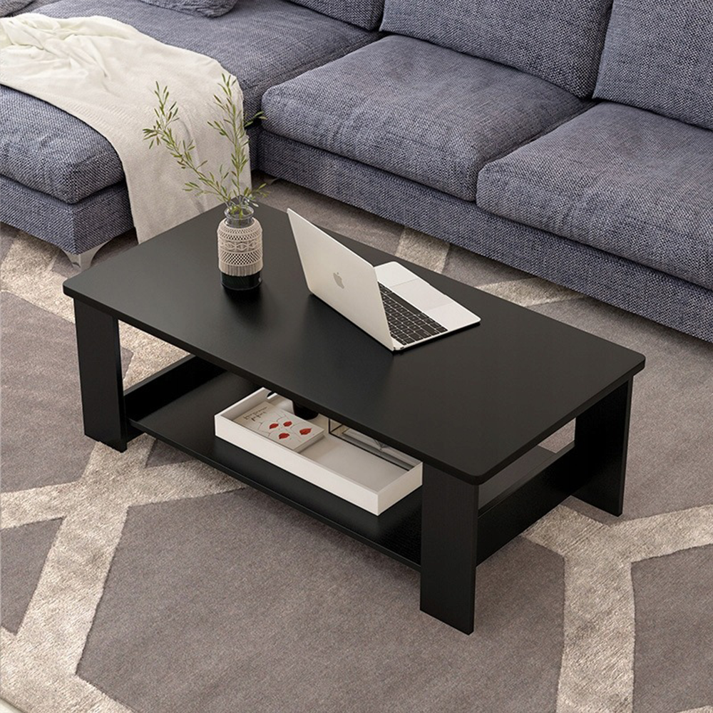 Schwarzer Couchtisch 100x50x42 cm – modern, praktisch und elegant