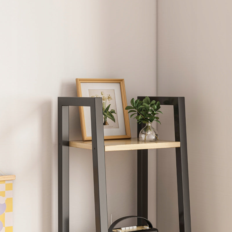 Leiterregal mit 4 Ablagen – 34x147x32 cm, dunkelbraun, im Industrial-Loft-Stil