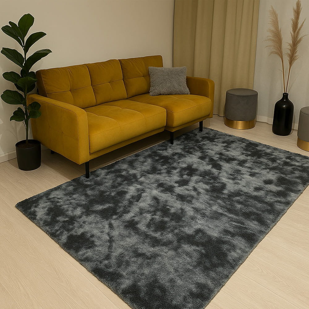 Plüschteppich – Dunkelgrau, weich und modern für jeden Raum