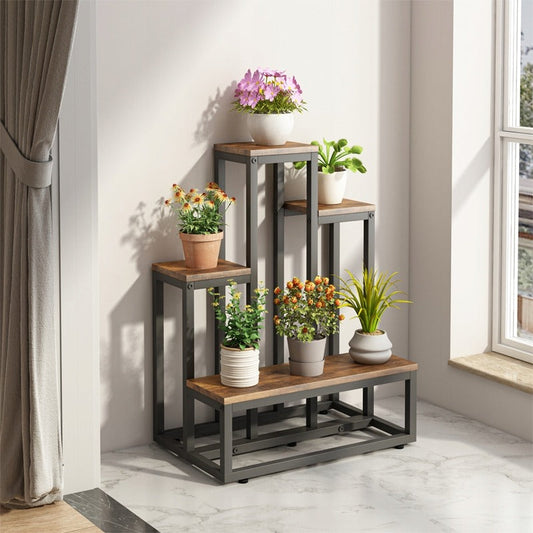 Rustikales Pflanzenregal – 67 cm hoch, im Loft-/Industrie-Stil