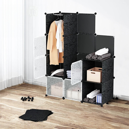 Faltbarer, modularer Schrank 165x110 cm – leichter Schrank mit stabilen Regalböden und Metallrahmen, ideal für kleine Räume