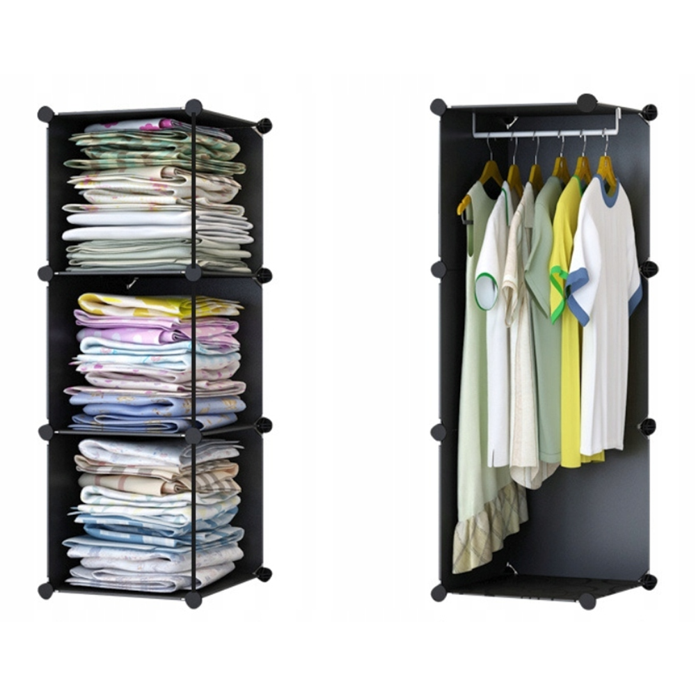 Faltbarer, modularer Schrank 165x110 cm – leichter Schrank mit stabilen Regalböden und Metallrahmen, ideal für kleine Räume