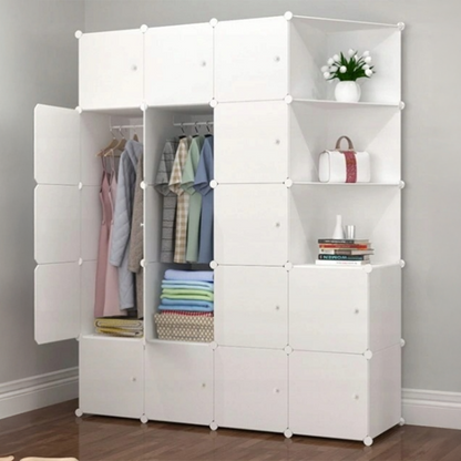 Faltbarer modularer Kleiderschrank 183x147x47 cm mit Metallrahmen – praktische Aufbewahrungslösung für kleine Räume