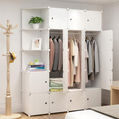 Faltbarer modularer Kleiderschrank 183x147x47 cm mit Metallrahmen – praktische Aufbewahrungslösung für kleine Räume