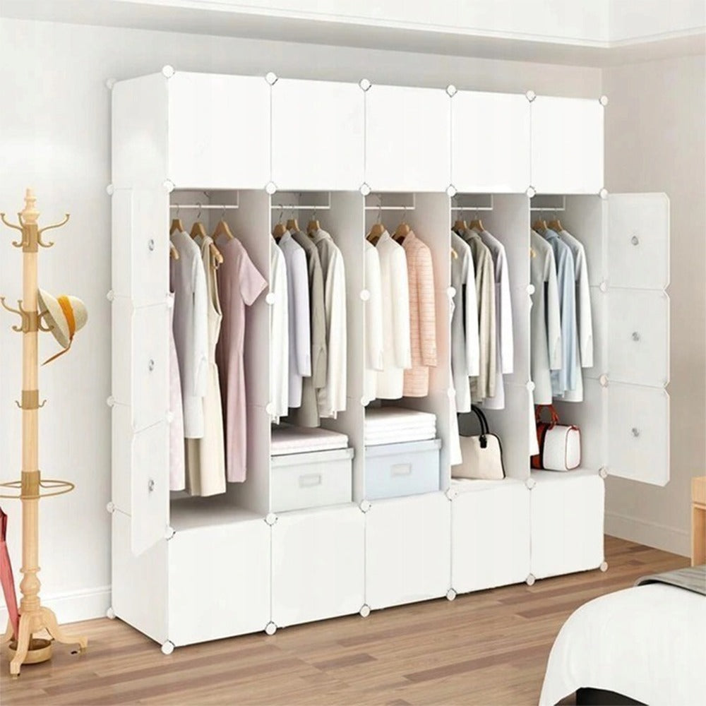 Großer modularer Schrank mit wasserfesten Regalböden – 183×183×47 cm im minimalistischen Stil