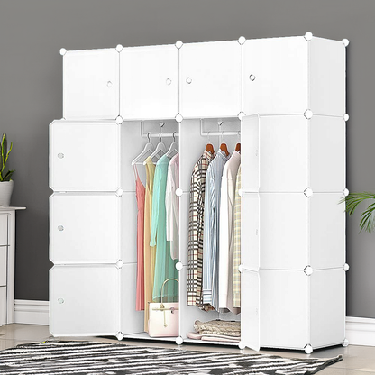 Modularer XL-Kleiderschrank – Weiß, geräumig, ideal für jedes Schlafzimmer