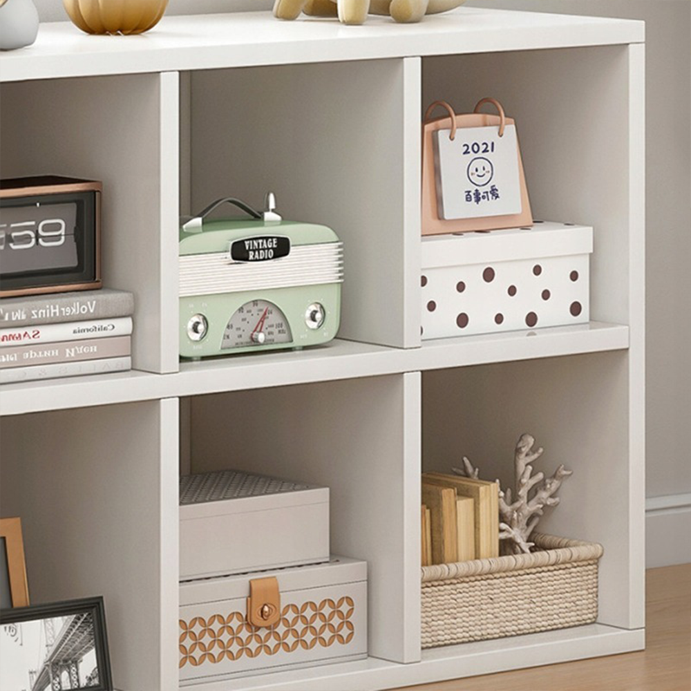 Weißes Regal mit 6 Fächern – 90x30x60 cm, modernes Design