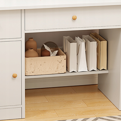 Weißer Schminktisch mit Spiegel, 80x34x125 cm – Elegantes und kompaktes Möbelstück zum Schminken und Aufbewahren