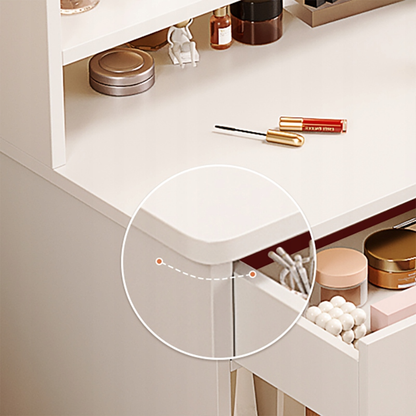 Weißer Schminktisch mit Spiegel, 80x34x125 cm – Elegantes und kompaktes Möbelstück zum Schminken und Aufbewahren