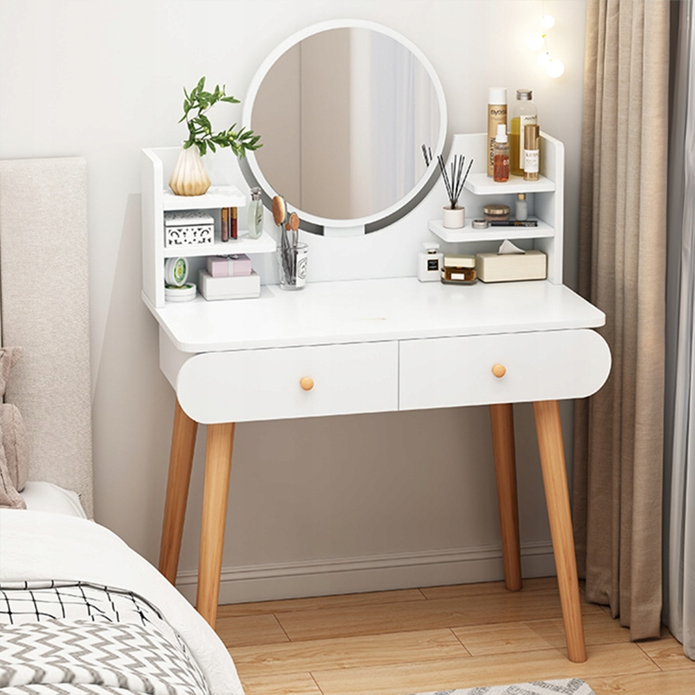 Weißer Schminktisch mit Spiegel, 80x40x120 cm – modernes Möbelstück für Schlafzimmer oder Badezimmer