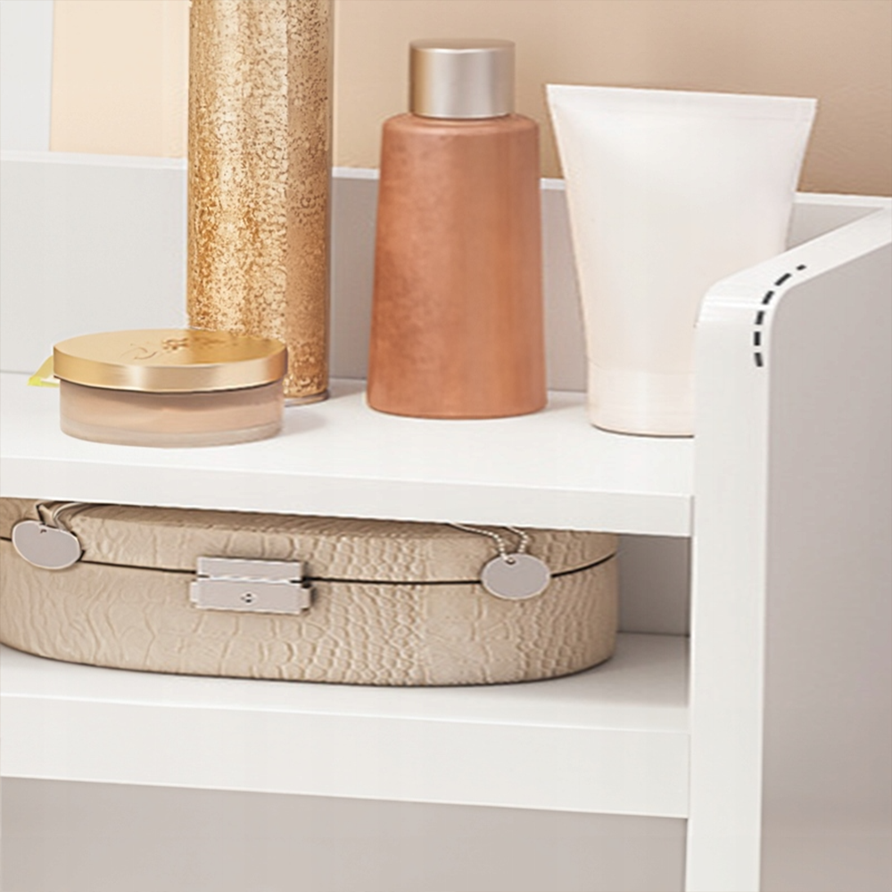 Weißer Schminktisch mit Spiegel, 80x40x120 cm – modernes Möbelstück für Schlafzimmer oder Badezimmer