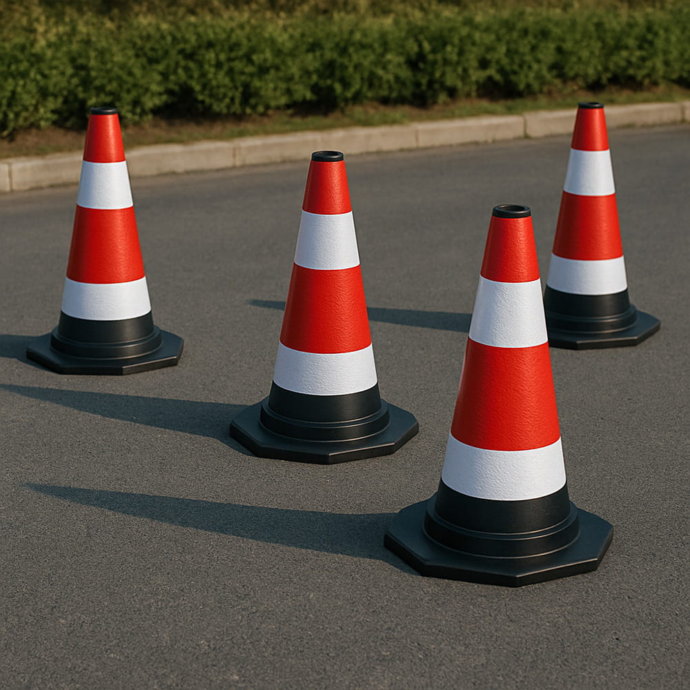 3er-Set flexible, reflektierende Verkehrskegel à 40 cm – Sichere Abgrenzung von Verkehrs- und Arbeitsbereichen