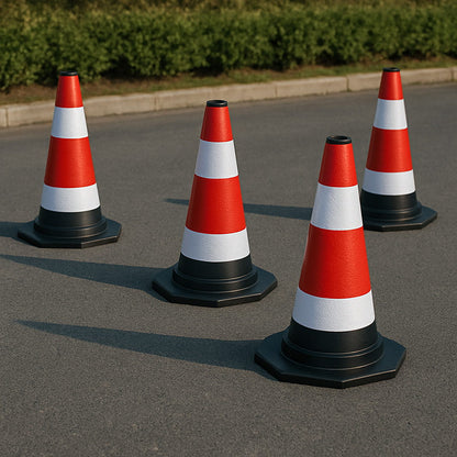 3er-Set flexible, reflektierende Verkehrskegel à 40 cm – Sichere Abgrenzung von Verkehrs- und Arbeitsbereichen