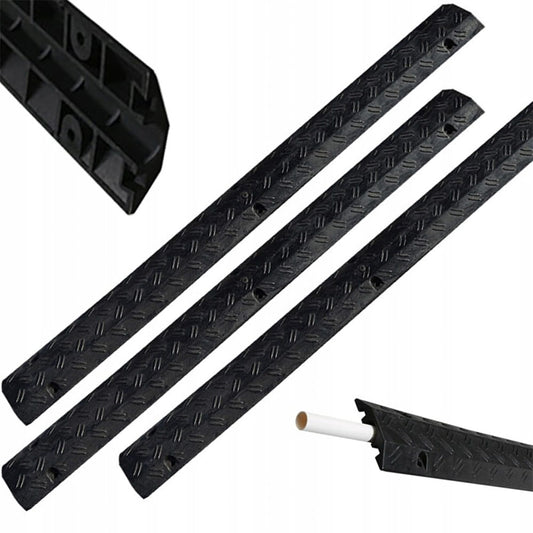 3-teiliges Kabelschutzrampen-Set – 100x10x2 cm – robuster Schutz für Außenkabel
