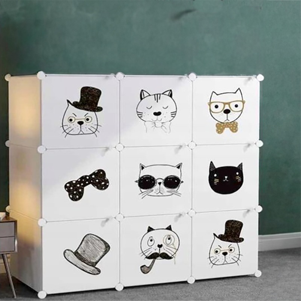 Faltbarer modularer Kleiderschrank für Kinder – 111x111x37 cm – leicht, bunt, wasserfest