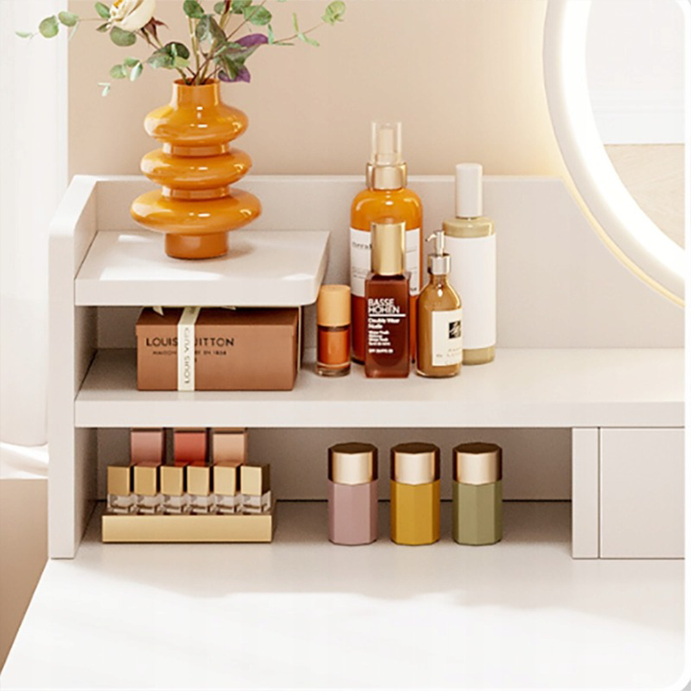 Weißer Schminktisch mit Spiegel 80x40x125,5 cm – Eleganz und Funktionalität für das Schlafzimmer