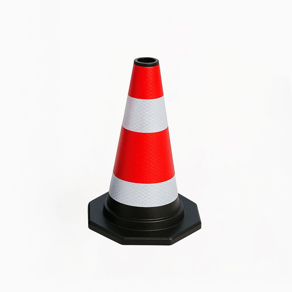 Elastischer, reflektierender Warnkegel – 40 cm – Sichere Absperrung für Verkehr und Baustellen