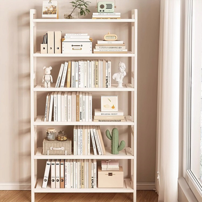 Moderner weißer Bücherregal aus Metall und MDF – 174×80×30 cm, mit 6 Regalböden