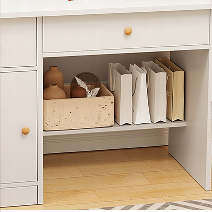 Weißer Schminktisch mit Spiegel, 100x50x119 cm – modern, geräumig, leicht zu montieren