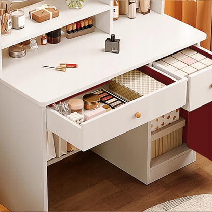 Weißer Schminktisch mit Spiegel, 100x50x119 cm – modern, geräumig, leicht zu montieren