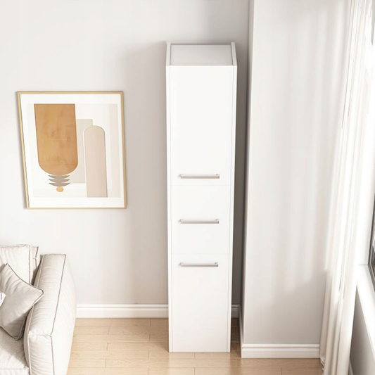 Vertikaler weißer Schrank mit 3 Fächern – 170x30x30 cm, modernes und funktionales Design