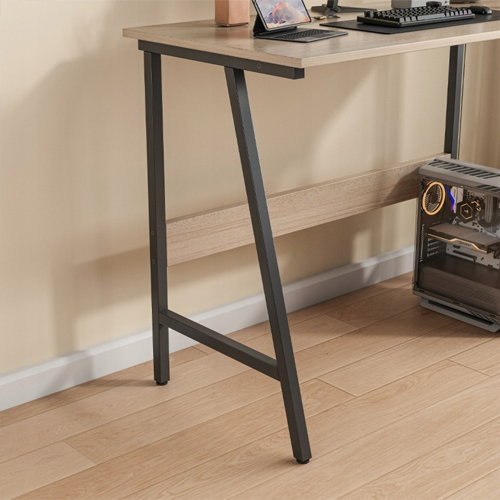 Schreibtisch in Eichenoptik hell 100x50 cm mit Metallgestell – industrieller Stil, kompaktes Design, ideal für Büro oder Jugendzimmer