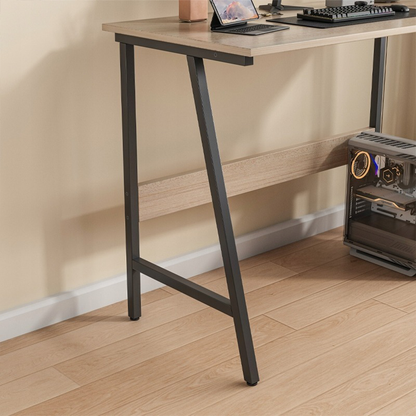 Schreibtisch in Eichenoptik hell 100x50 cm mit Metallgestell – industrieller Stil, kompaktes Design, ideal für Büro oder Jugendzimmer