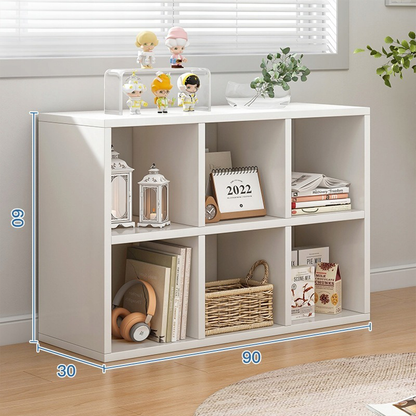 Weißes KALAX 2x3 offenes Bücherregal – Moderne Aufbewahrung aus MDF, 90x30x60 cm