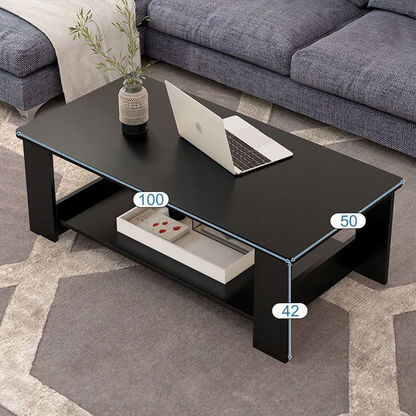 Schwarzer Couchtisch 100x50x42 cm – modern, praktisch und elegant