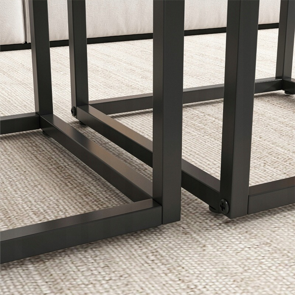 2-teiliges Couchtisch-Set im rustikalen Loft-Stil – 50x50 cm & 45x45 cm – Moderner Industriedesign