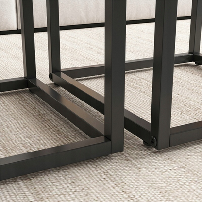 2-teiliges Couchtisch-Set im rustikalen Loft-Stil – 50x50 cm & 45x45 cm – Moderner Industriedesign