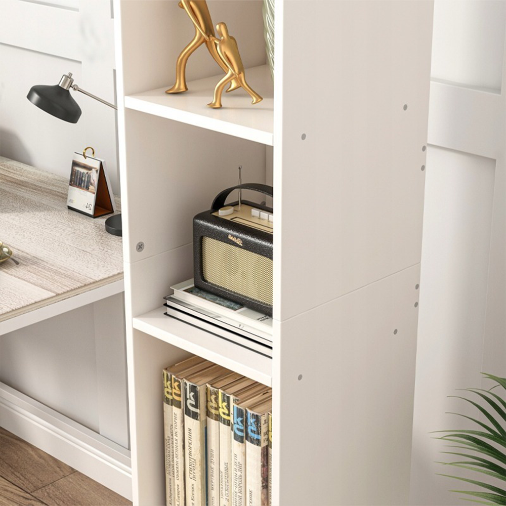 Weißes hohes Bücherregal – 182×25×30 cm – Standregal für Wohnzimmer oder Büro