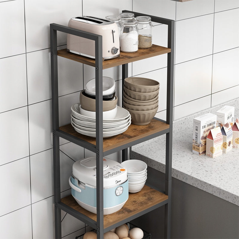 Industrielles Regal – 154x40x30 cm, 5 Ablagen, Loft-Stil, MDF und Metall