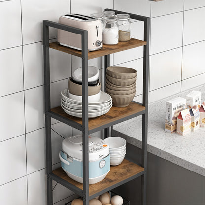 Industrielles Regal – 154x40x30 cm, 5 Ablagen, Loft-Stil, MDF und Metall