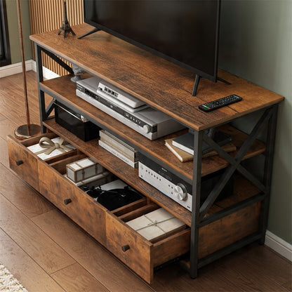 TV-Schrank Loft Kommode für Wohnzimmer mit Regalen und Schubladen 110 cm