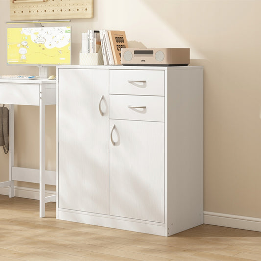 Moderne kommode mit schubladen und regalböden loft-stil weiss schrank mit türen 74 cm