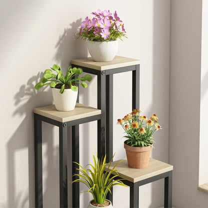 4-stöckiger Pflanzenständer aus Metall – Eleganter Blumen- und Pflanzenhalter im Loft-Stil