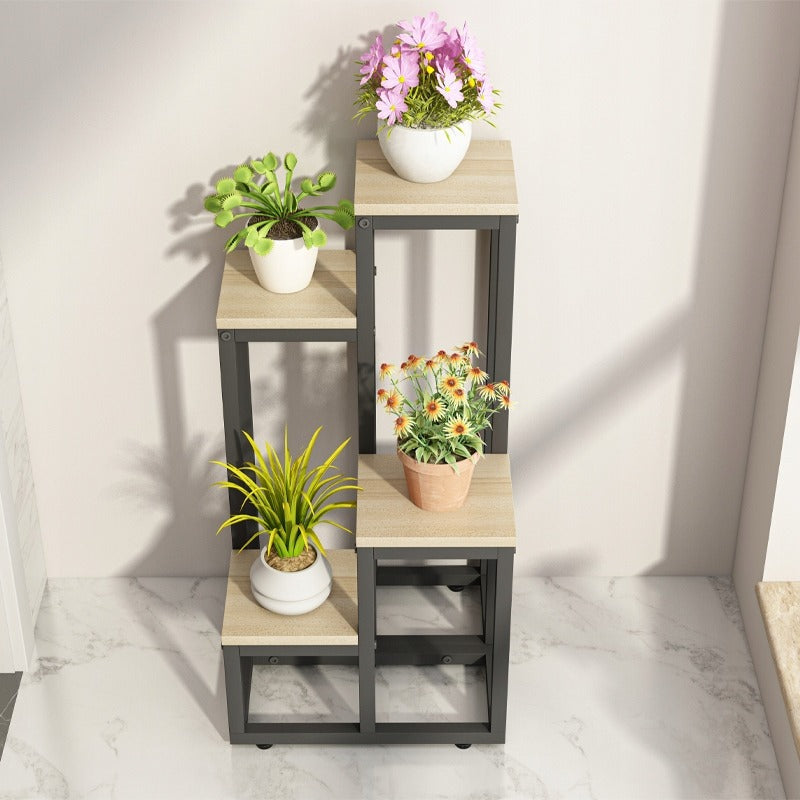 4-stöckiger Pflanzenständer aus Metall – Eleganter Blumen- und Pflanzenhalter im Loft-Stil