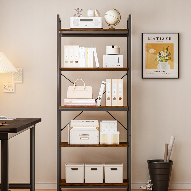 Industrielles Bücherregal im Loft-Stil – 66 × 30 × 153 cm, rustikales MDF und Metallrahmen