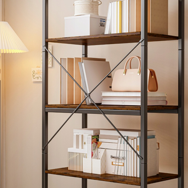 Industrielles Bücherregal im Loft-Stil – 66 × 30 × 153 cm, rustikales MDF und Metallrahmen