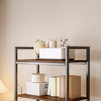 Industrielles Bücherregal im Loft-Stil – 66 × 30 × 153 cm, rustikales MDF und Metallrahmen