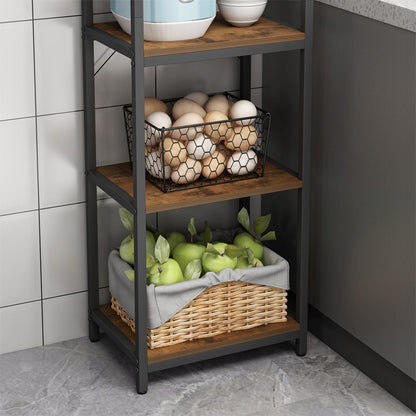 Industrielles Regal – 154x40x30 cm, 5 Ablagen, Loft-Stil, MDF und Metall