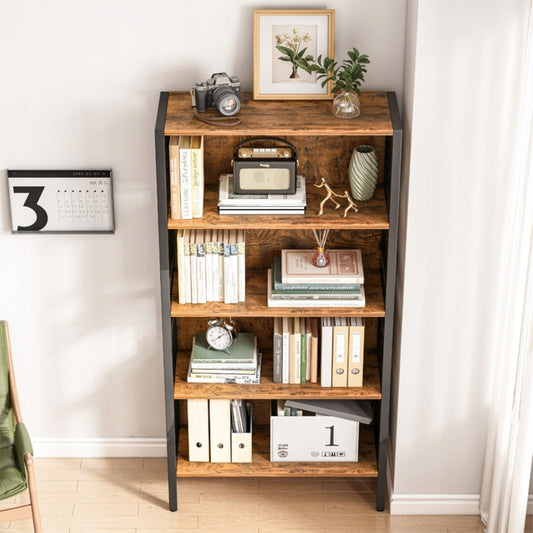 Industrieller Schrank – 74x30x155 cm, 5 Regalböden, aus MDF und Metall, Loft-Stil, kompaktes und robustes Design