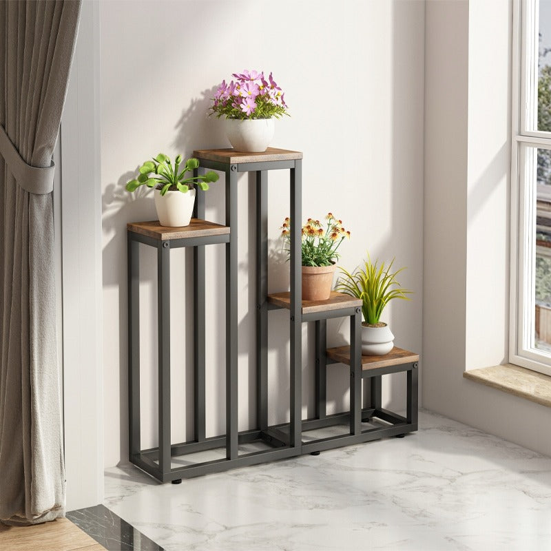 4-stöckiges Pflanzenregal – Rustikales Blumen- und Blumentopfregal