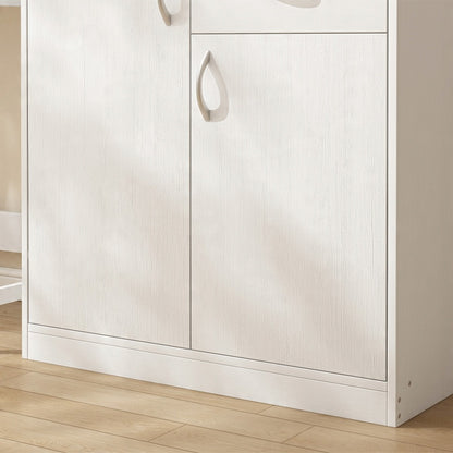 Moderne kommode mit schubladen und regalböden loft-stil weiss schrank mit türen 74 cm