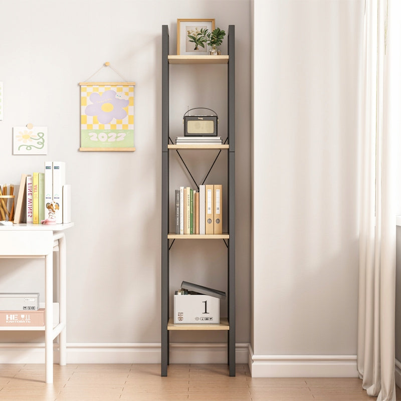 Leiterregal mit 4 Ablagen – 34x147x32 cm, dunkelbraun, im Industrial-Loft-Stil