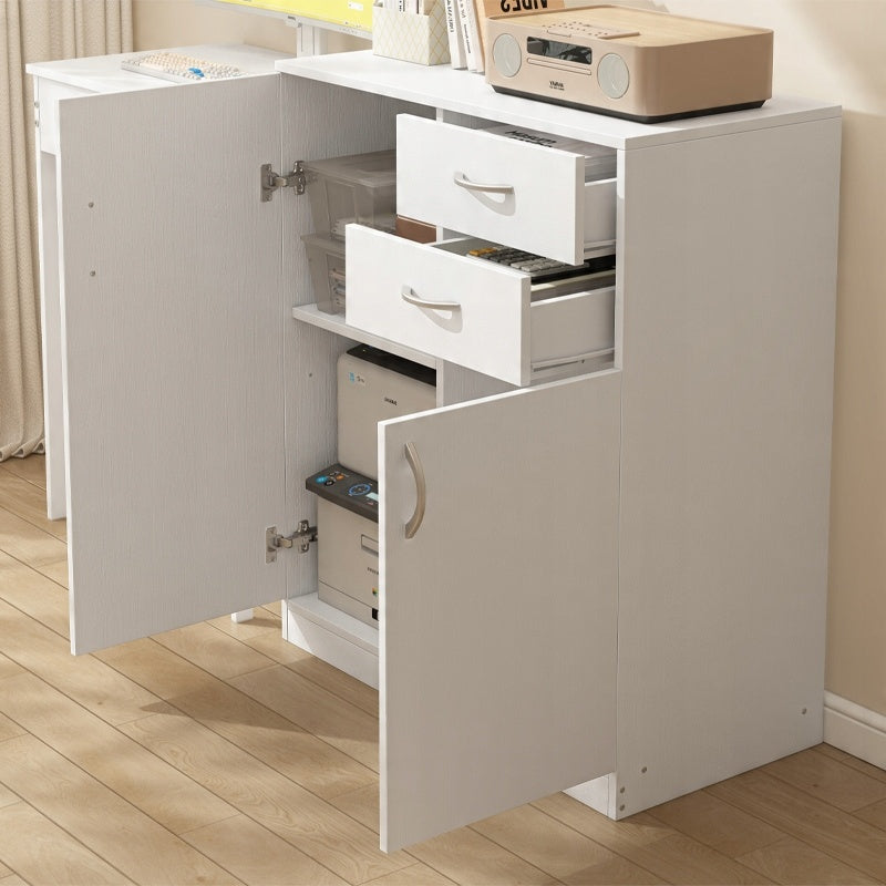 Moderne kommode mit schubladen und regalböden loft-stil weiss schrank mit türen 74 cm