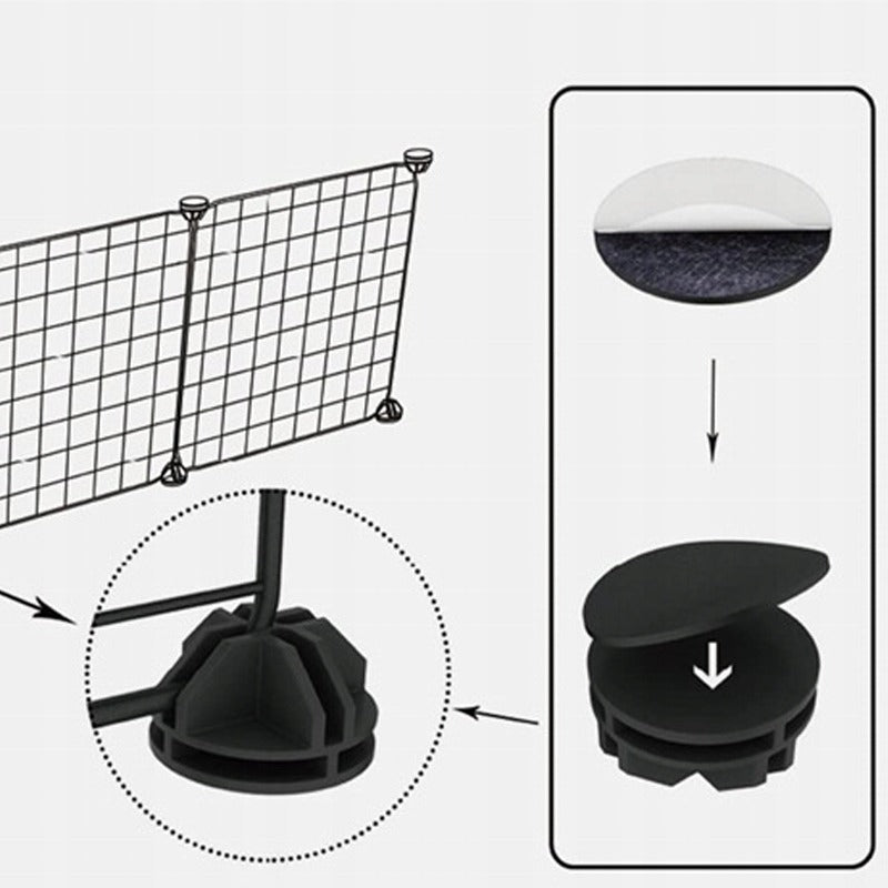 Schwarzer Metallkäfig für Hunde, Katzen, Welpen und Kaninchen, 108 x 108 cm